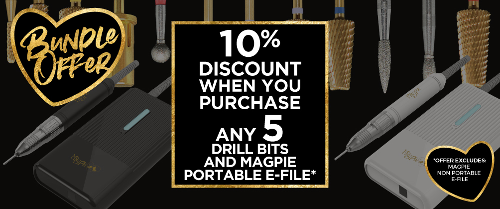 10% Off when you buy 5 Magpie Drill Bits and 1 Portable E-File only